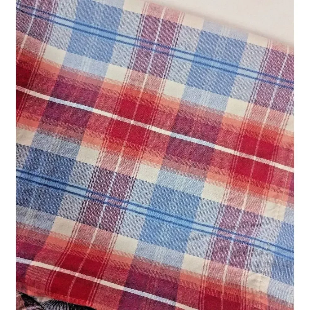 Levi's Strauss Co. Men's Shirt Small Short Sleeve Check Plaid Button Up Blue Red